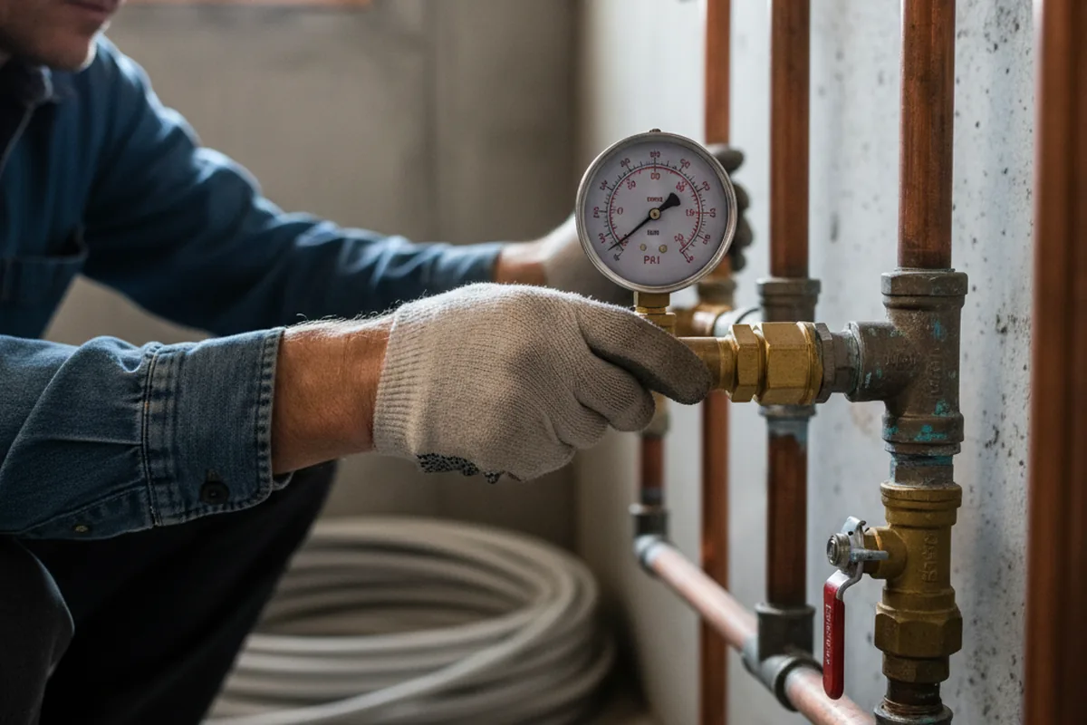 Pressure testing a repaired line during Water Line Repair in El Cajon